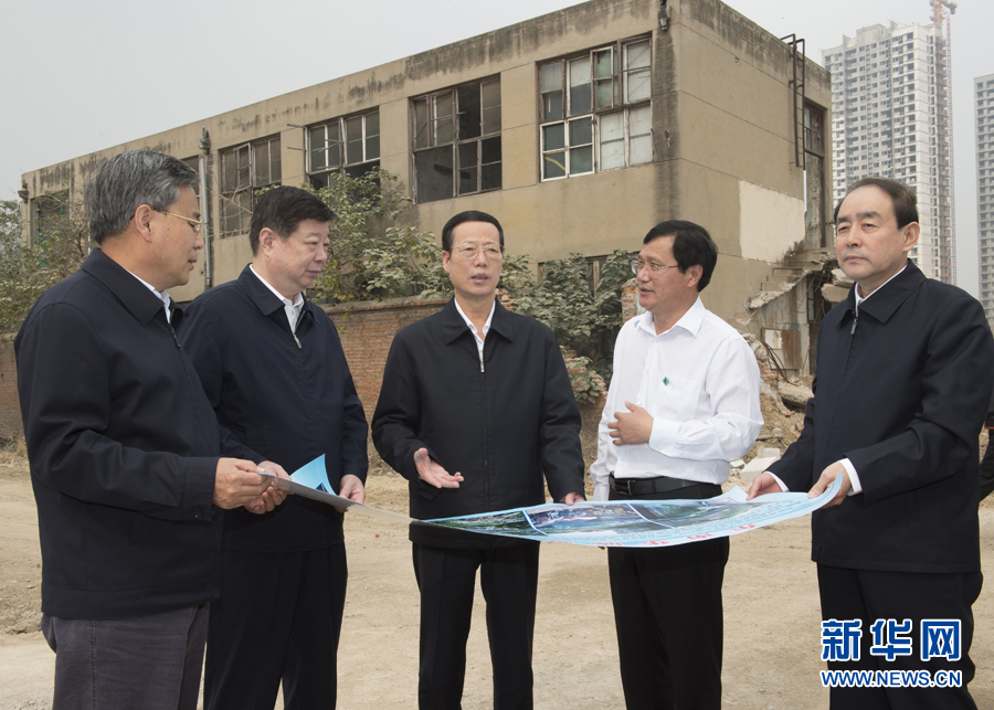 10月22日至23日，中共中央政治局常委、國務(wù)院副總理張高麗在山東調(diào)研扶貧工作情況。這是10月22日，張高麗就整體搬遷脫貧實地考察濟寧東南片區(qū)還遷安置區(qū)暨東南華城棚戶區(qū)改造項目。 新華社記者 王曄 攝