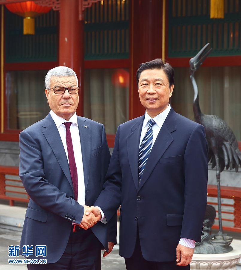 4月6日，國家副主席李源潮在北京會見由總書記薩伊達尼率領的阿爾及利亞民族解放陣線黨代表團。 新華社記者 丁海濤 攝