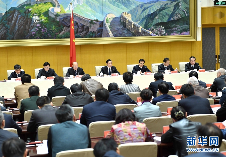 1月13日，中共中央政治局委員、中宣部部長(zhǎng)、全國“掃黃打非”工作小組組長(zhǎng)劉奇葆在北京出席第三十次全國“掃黃打非”工作電視電話會(huì)議。新華社記者 李濤 攝