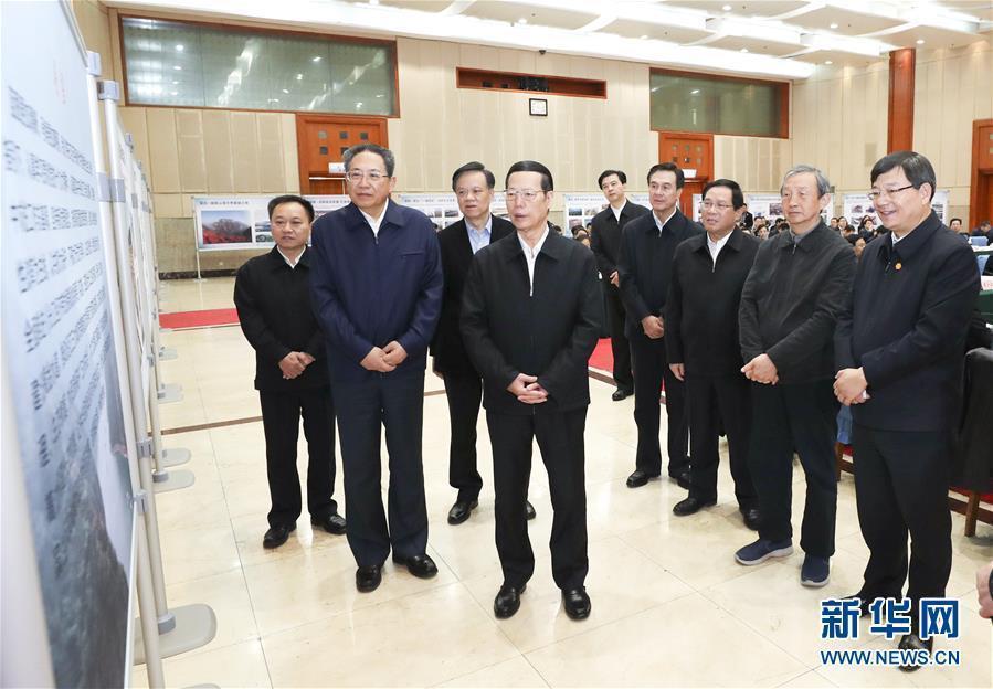 1月9日至10日，國務(wù)院副總理張高麗在安徽調(diào)研推動(dòng)長江經(jīng)濟(jì)帶發(fā)展工作。這是1月10日，張高麗主持召開推動(dòng)長江經(jīng)濟(jì)帶發(fā)展工作會(huì)議前聽取介紹。新華社記者 龐興雷 攝