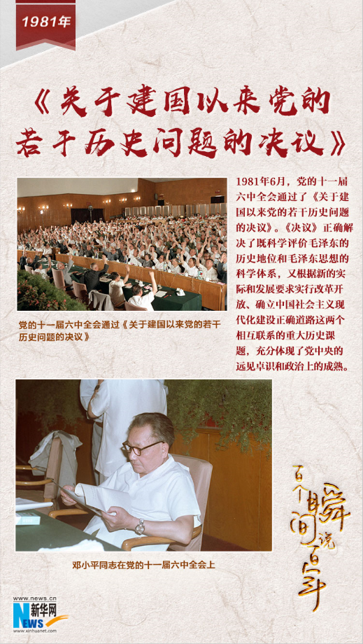 1981，《關(guān)于建國以來黨的若干歷史問題的決議》