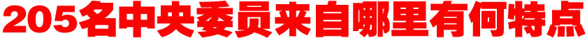 205名中央委員來(lái)自哪里？有何特點(diǎn)？