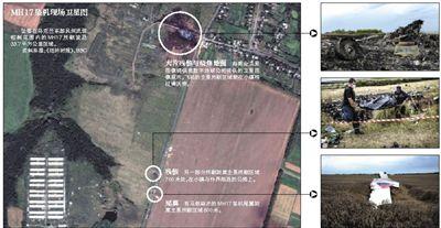 馬航MH17客機殘骸照片顯示，其機身上有許多細小孔洞。多名專家分析稱，這些孔洞或是飛機被導彈爆炸后飛散的彈片擊中所致。