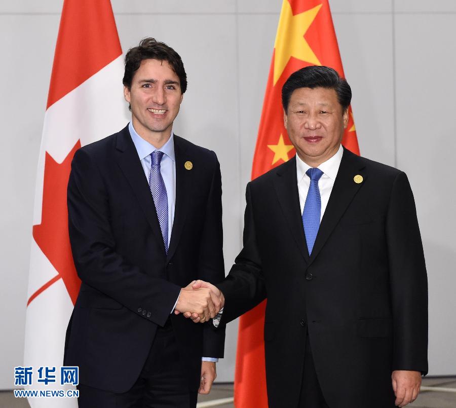 11月16日，國家主席習(xí)近平在土耳其安塔利亞會見加拿大總理特魯多。 新華社記者 饒愛民 攝