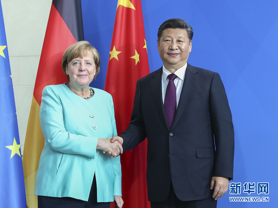 7月5日，國家主席習(xí)近平在柏林同德國總理默克爾舉行會(huì)談。新華社記者謝環(huán)馳攝